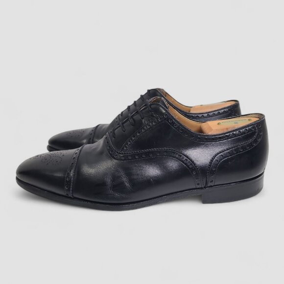 Magnanni Black Leather Shoes Men’s Size 13 M Made In Spain - Picture 2 of 12